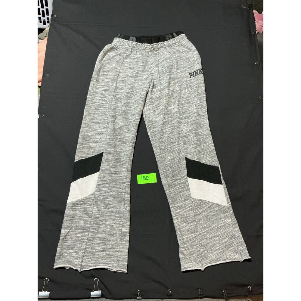 Victoria's Secret PINK Gray Marl Flare Sweatpants Colorblock Small